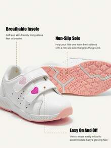 Cozy Pixies Fashionable Heart Element Colorblock Comfortable Breathable Baby Sports Shoes