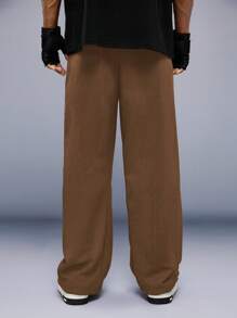 Manfinity VCAY Men's Colorblock Stripe Slim Fit Athletic Pants - Brown - View 2