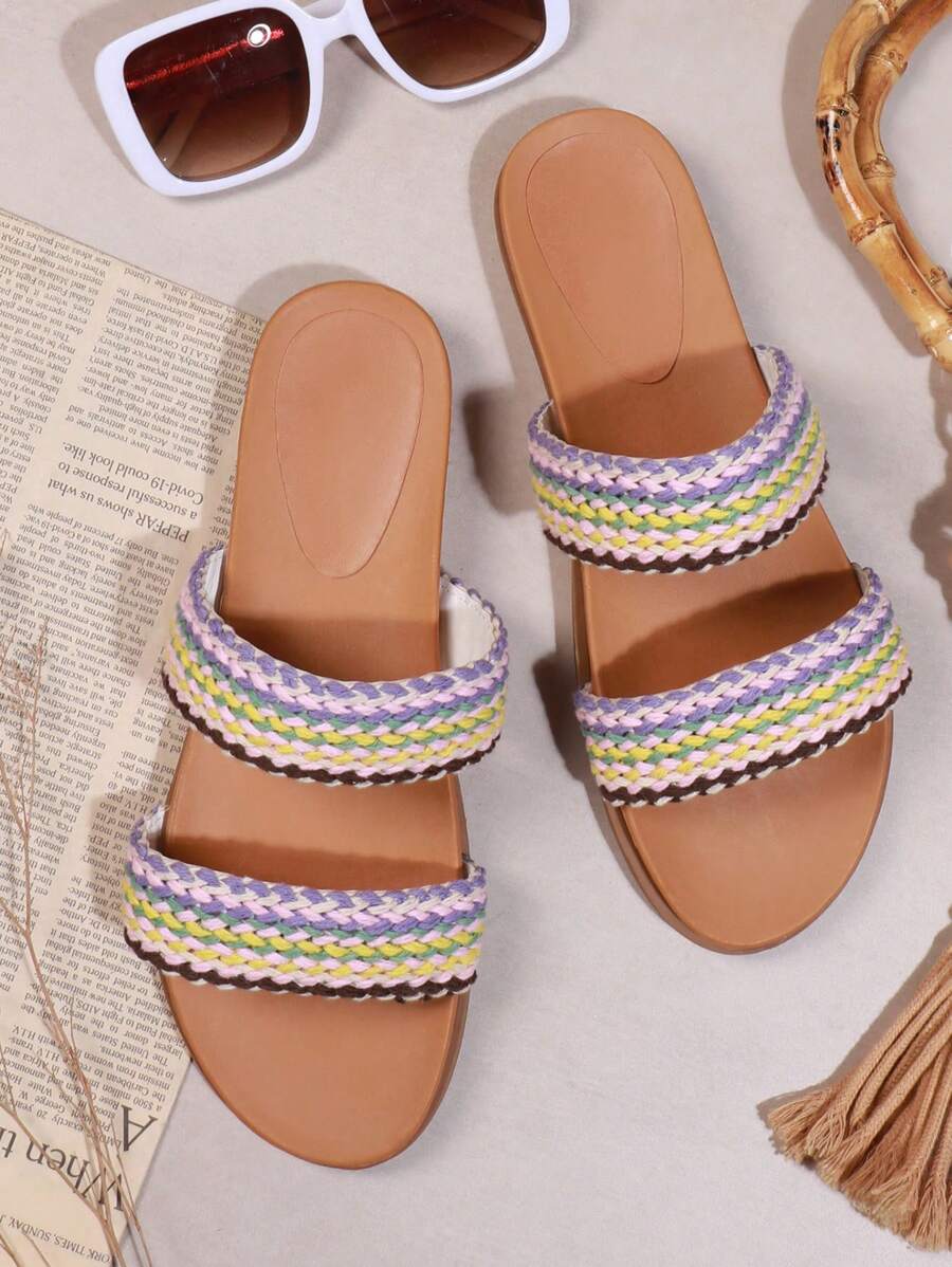 Women's Flat Sandals - Multicolor - View 1