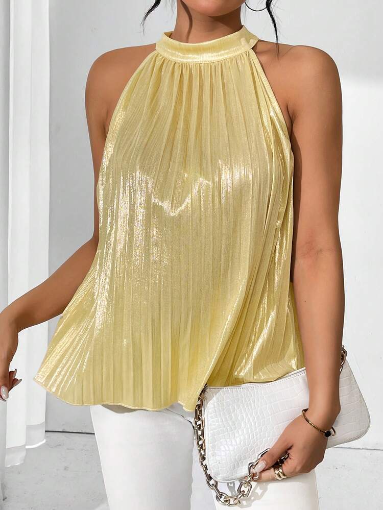 Women's Glossy Halter Blouse