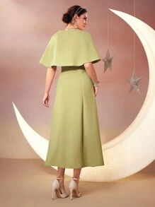 Modelyn 女士双排扣斗篷长款晚礼服