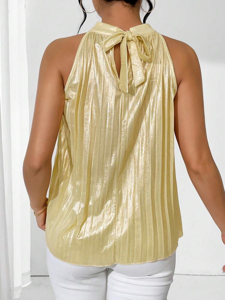 Women's Glossy Halter Blouse