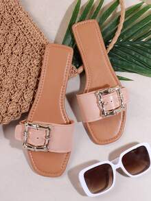 SHUZIA Women's Flat Sandals, Suitable For Daily Wear - Apricot - View 2
