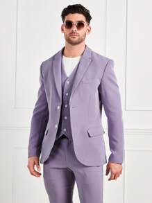 Forever 21 Men's Purple Slim Fit Blazer - Mauve Purple - View 1