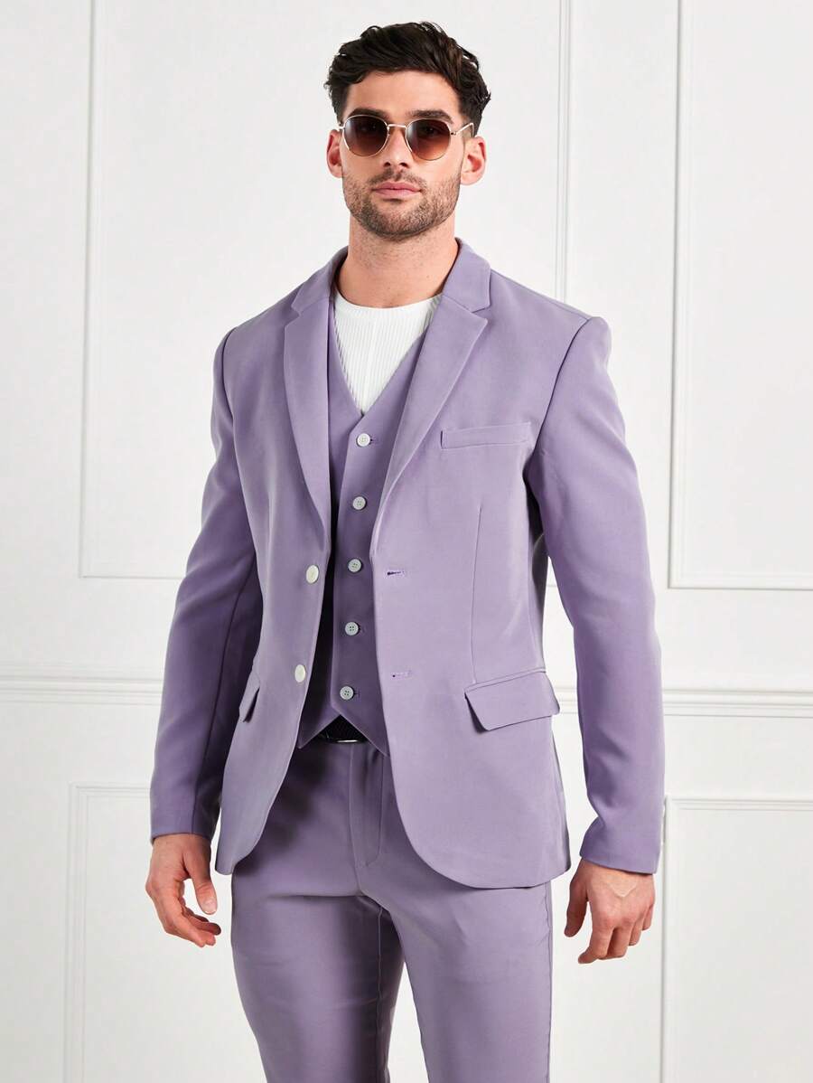Forever 21 Men's Purple Slim Fit Blazer - Mauve Purple - View 1