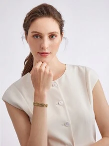 MOTF PREMIUM 電鍍金色網狀手鐲 - 金黃色 - 查看 6