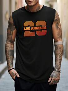 Áo ba lỗ in kỹ thuật số nam - màu đen - Xem 1