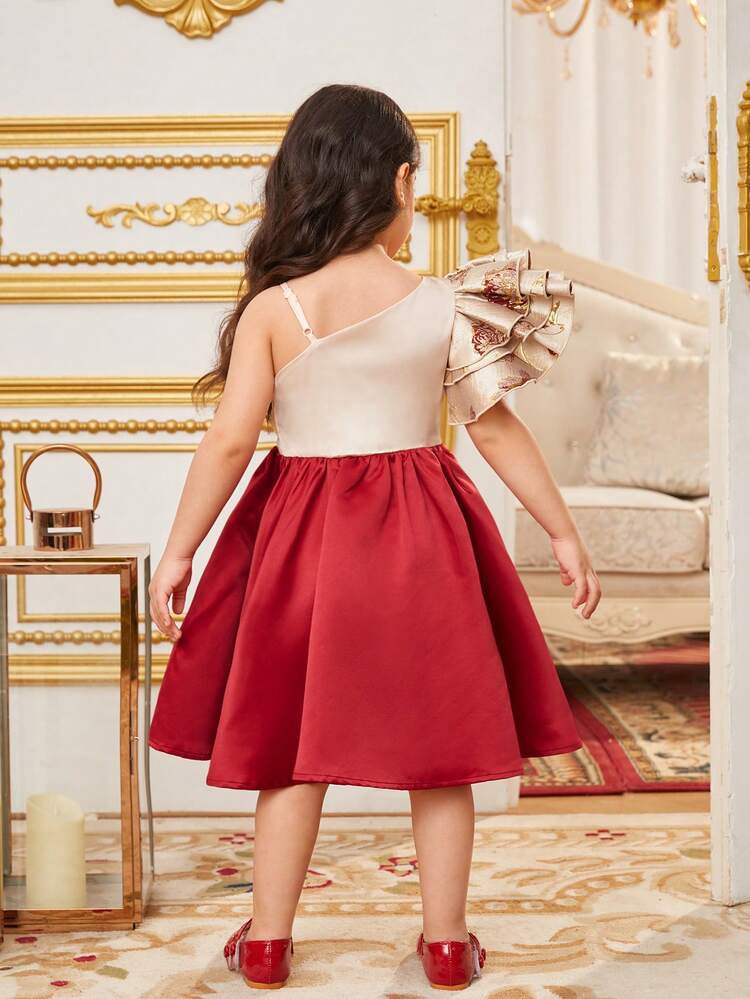 Young Girl's Casual Gorgeous Fabric Patchwork Flower Shaped Dress
