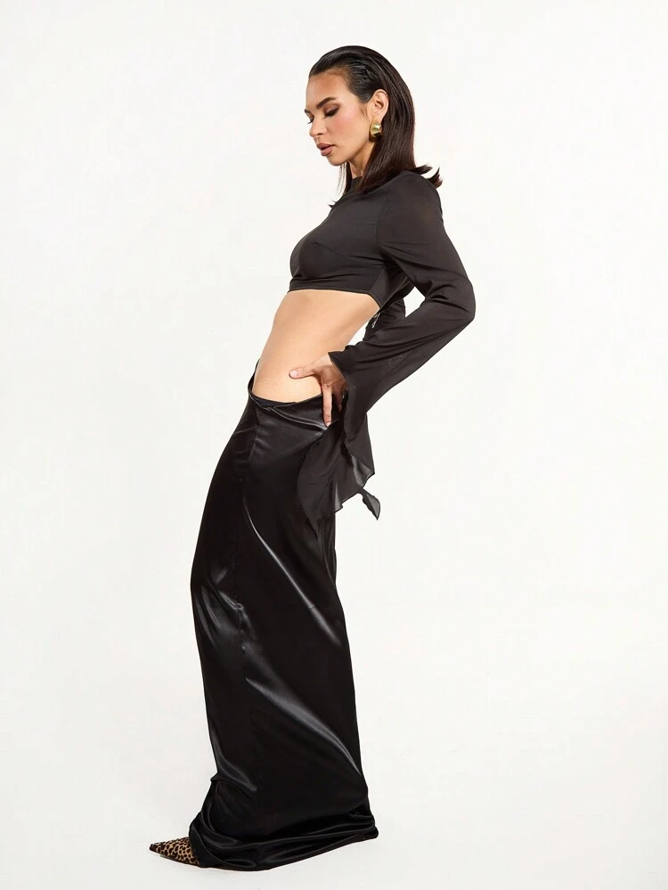 Drape Sleeve Maxi Long Dress Elegant Vacation Wedding Guest