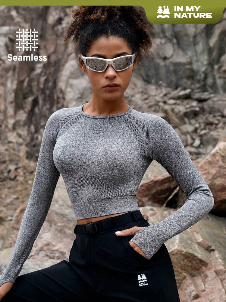Women's Raglan Sleeves Crop T-Shirt For Outdoor Activities