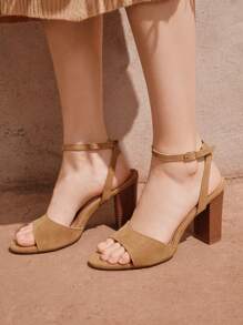 Styleloop Của phụ nữ Retro Dây đeo mắt cá chân Gót dày Chóp giầy mở ra Nâu Giày cao gót Dép xăng đan , Mùa hè Của phụ nữ Giày dép , Boho Phong cách - màu nâu - Xem 1