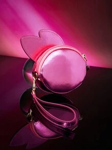 THE POWERPUFF GIRLS X SHEIN 1pc Cartoon Blossom Pattern Cute Coin Purse - Red - View 4