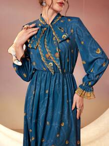 Modelyn Women's Printed Belted Dress Long Evening Dresses - Multicolor - View 6