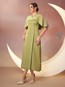 Modelyn 女士双排扣斗篷长款晚礼服