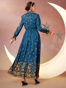 Modelyn Women's Printed Belted Dress Long Evening Dresses - Multicolor - View 4