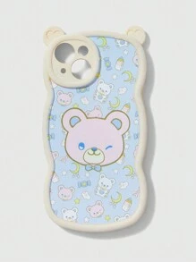 ROMWE Kawaii 可愛卡通熊圖案手機殼 - 白色 - 查看 1