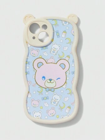 Kawaii Funda De Teléfono Con Patrón De Oso De Dibujos Animados Lindo