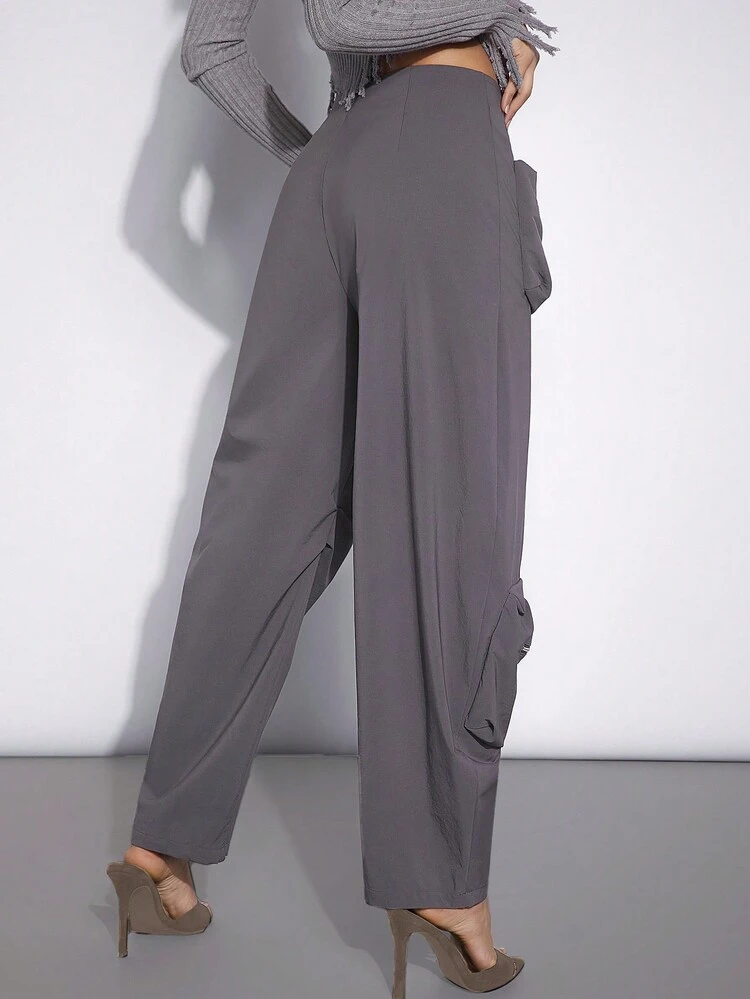 Fashion Zip Pocket Wide Leg Cargo Pants