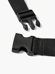 黑色極簡風格尼龍可拆卸時尚運動腰包 - 黑色 - 查看 8