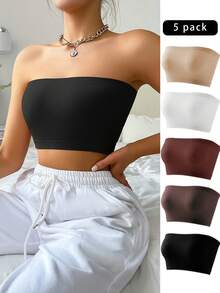 Moonlight & Mama 5pcs Pack Seamless 3D Wireless Non-Padded Nursing Bras For Pregnant Women