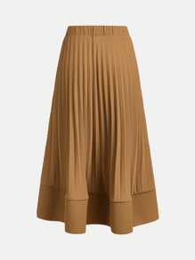 SHEIN Tween Girls' Jointed Casual Pleated Skirt - Brown - View 2