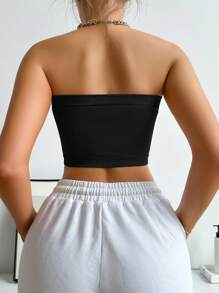 Moonlight&Mama Maternity Ribbed Bandeau Bra For Mother - Black - View 2