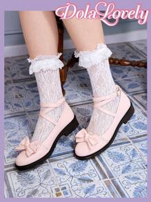 Dola Lovely 可愛粉色蝴蝶結裝飾瑪麗珍女鞋 - 粉色 - 查看 8