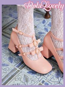 Dola Lovely Faux Pearl Embellished Bow Knot Women's High Heel Pumps