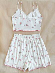 Soleia 女士花卉印花蝴蝶結細節背心套裝 - 白色 - 查看 2