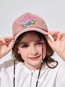 SHEIN 1pc Alphabet Print Patchwork Stylish Baseball Cap - Pink - View 4