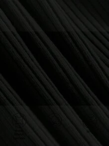 Cozy Pixies 寶寶男童休閒純色圓領上下裝緊身家居套裝 - 黑色 - 查看 4