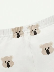 Cozy Pixies 嬰兒男孩貼身貼身睡衣套裝，卡通考拉形狀圓領長袖上衣和褲子 - 卡其色 - 查看 6