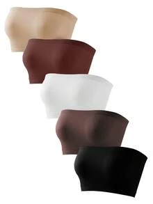 Moonlight & Mama 5pcs Pack Seamless 3D Wireless Non-Padded Nursing Bras For Pregnant Women