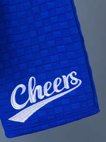 SHEIN Tween Boy Letter Embroidered Texture Two Pieces Set - White - View 6