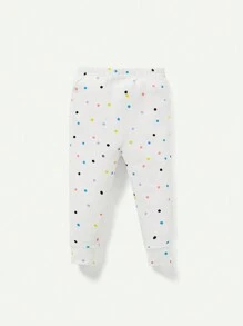 Cozy Pixies 女嬰緊身睡衣心型印花圓領長袖上衣鬆緊腰帶長褲套裝 - 白色 - 查看 6