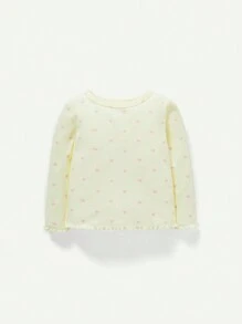 Cozy Pixies 女嬰貼身睡衣套裝，圓領，扇邊下擺，長袖上衣和褲子 - 彩色 - 查看 8