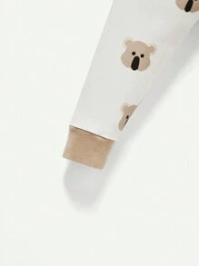 Cozy Pixies 嬰兒男孩貼身貼身睡衣套裝，卡通考拉形狀圓領長袖上衣和褲子 - 卡其色 - 查看 5