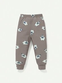 Cozy Pixies Đứa bé trai Vừa Khít Đồ ngủ , Gấu Hoạt hình Mô hình Vòng cổ Áo & Quần có chân Bộ - Xám - Xem 3