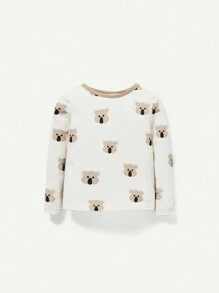 Cozy Pixies 嬰兒男孩貼身貼身睡衣套裝，卡通考拉形狀圓領長袖上衣和褲子 - 卡其色 - 查看 3