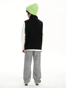 Tween Boy's Straight Leg Denim Pants Loose Fit Casual Trousers, Spring And Autumn