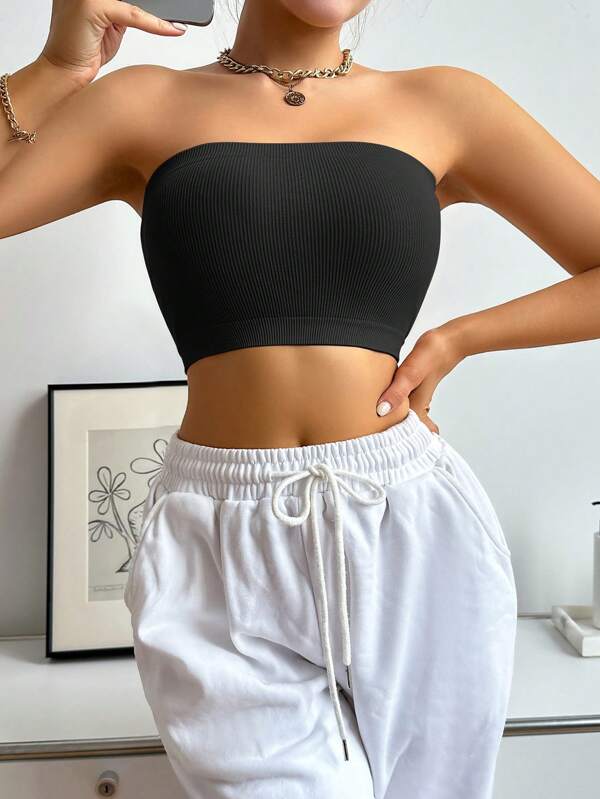 Moonlight & Mama Maternity Ribbed Bandeau Bra For Mother