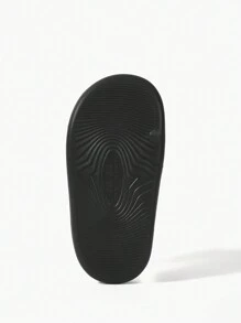 JNSQ Boys Letter Graphic Single Band Slippers For Indoor Outdoor - Black - View 9