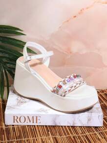 SHUZIA Women's Wedge Heel Thick Sole Sandals