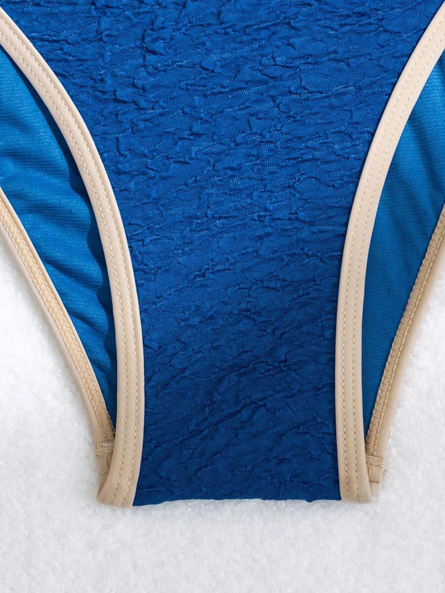 SHEIN X SAMADHI SHEIN Swim Damski zestaw bikini typu halter z blokami