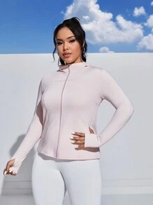 Easithlete 大码运动健身拉链连帽长袖运动衫