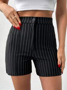 EURMUSE Black And White Striped Short - Black - View 3