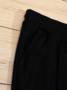 RueChic Men's Drawstring Waist Flared Pants - Black - View 5