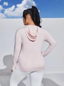 Easithlete 大码运动健身拉链连帽长袖运动衫