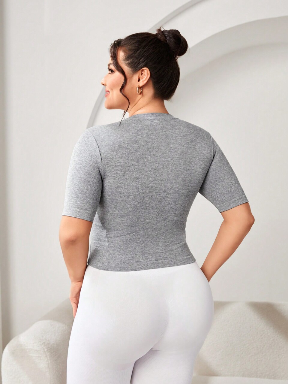 Plus Size Letter Printed Sports T-Shirt