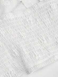 SHEIN Unity Talla Extra Top De Tirantes De Gasa Con Nudo Delantero - Blanco - Ver 4
